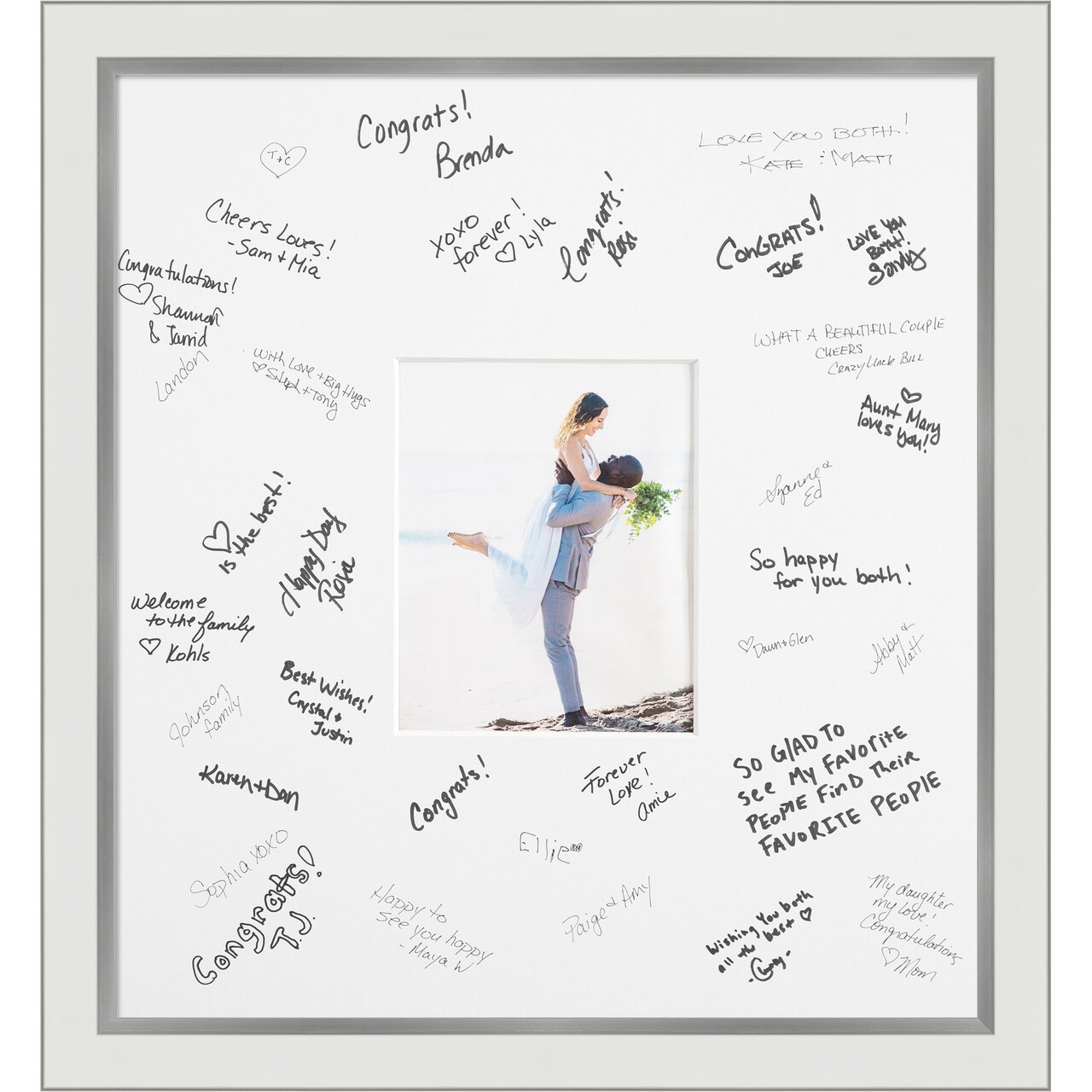 Eva Signature Mat Picture Frame, Photo Frame Wedding Guest Book Alternative, Autograph Picture Mat for Signature Board, Wedding Celebrations Graduations Support Encouragement or Retirement
